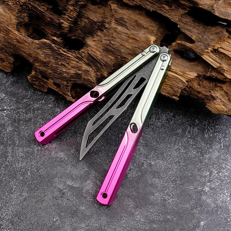 Aluminum Alloy Handle Butterfly Trainer Safe Non-Cutting Design for Beginners Cool Party Tool Ideal for Folding Techniques and Party Accessory
