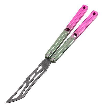Aluminum Alloy Handle Butterfly Trainer Safe Non-Cutting Design for Beginners Cool Party Tool Ideal for Folding Techniques and Party Accessory