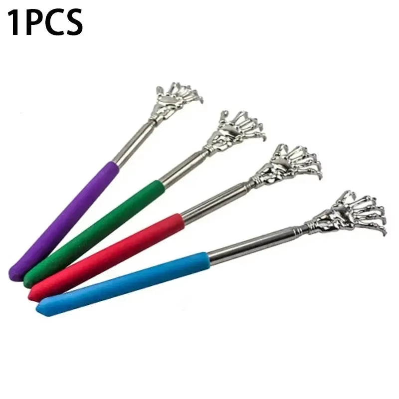 1Pc Random Color Stainless Steel Back Scratcher Telescopic Scratching Massager Extendable Itch Old Man Happy Health Products