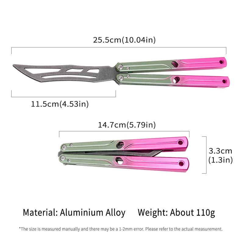 Aluminum Alloy Handle Butterfly Trainer Safe Non-Cutting Design for Beginners Cool Party Tool Ideal for Folding Techniques and Party Accessory