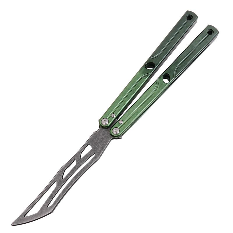 Aluminum Alloy Handle Butterfly Trainer Safe Non-Cutting Design for Beginners Cool Party Tool Ideal for Folding Techniques and Party Accessory