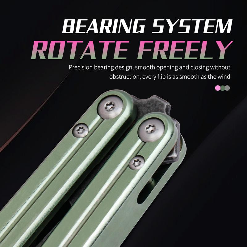 Aluminum Alloy Handle Butterfly Trainer Safe Non-Cutting Design for Beginners Cool Party Tool Ideal for Folding Techniques and Party Accessory