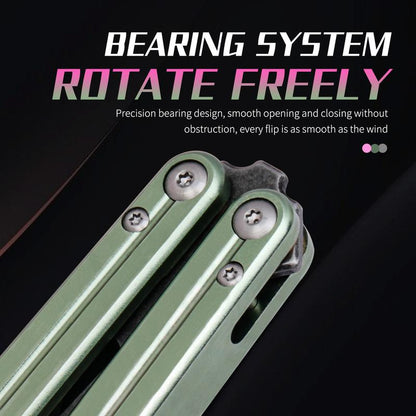 Aluminum Alloy Handle Butterfly Trainer Safe Non-Cutting Design for Beginners Cool Party Tool Ideal for Folding Techniques and Party Accessory