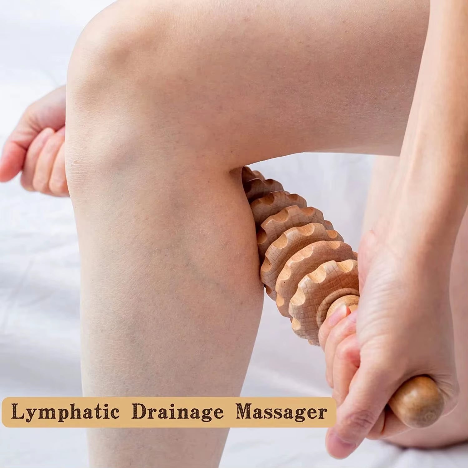 Revitalize Your Body with Our Handheld 12 Roller Wooden Massager for Ultimate Trigger Point Therapy and Muscle Relaxation