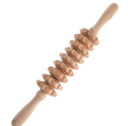 Revitalize Your Body with Our Handheld 12 Roller Wooden Massager for Ultimate Trigger Point Therapy and Muscle Relaxation