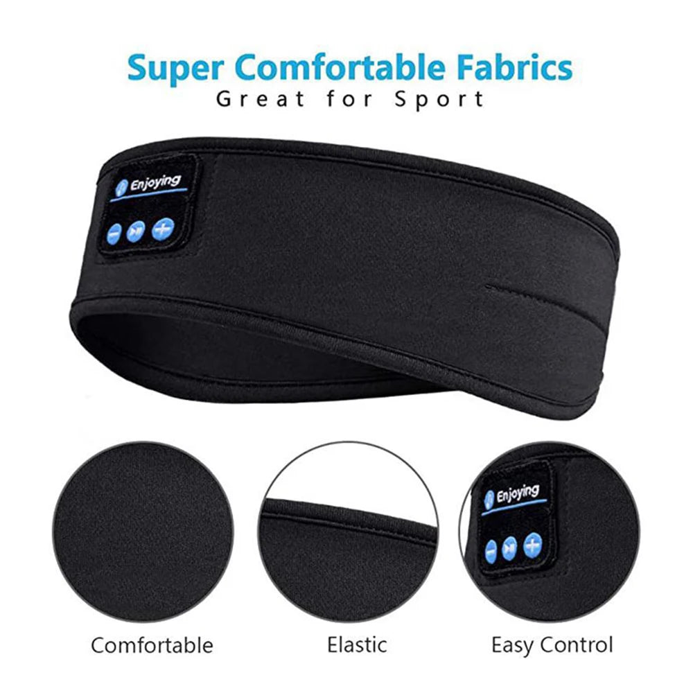 Experience Ultimate Comfort with Bluetooth-Compatible Sports Sleeping Headband - Elastic Wireless Headphones & Music Eye Mask