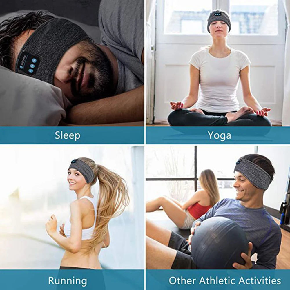 Experience Ultimate Comfort with Bluetooth-Compatible Sports Sleeping Headband - Elastic Wireless Headphones & Music Eye Mask