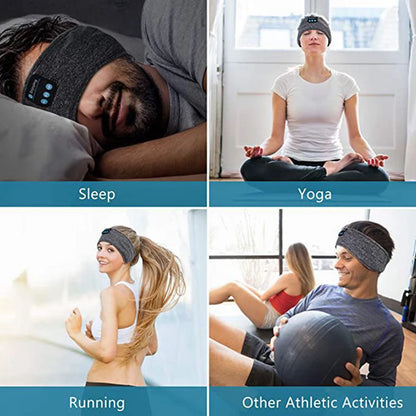 Experience Ultimate Comfort with Bluetooth-Compatible Sports Sleeping Headband - Elastic Wireless Headphones & Music Eye Mask