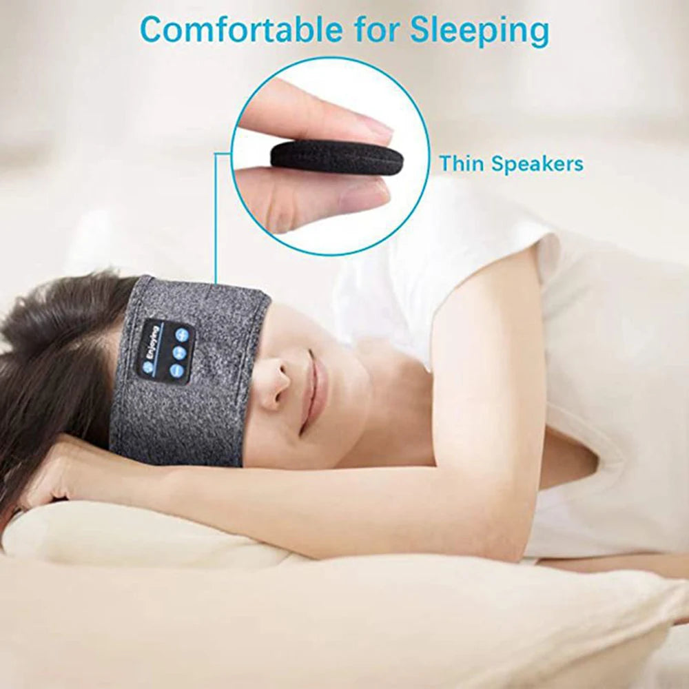 Experience Ultimate Comfort with Bluetooth-Compatible Sports Sleeping Headband - Elastic Wireless Headphones & Music Eye Mask