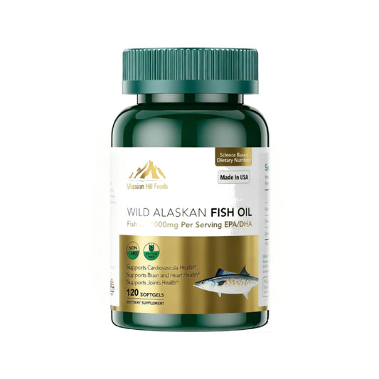 Elevate Your Health with Triple Strength Wild Alaskan Fish Oil 1000mg – High Potency EPA & DHA Omega-3 Softgels for Heart, Brain, and Joint Support – 60 Burpless Softgels (30 Day Supply)